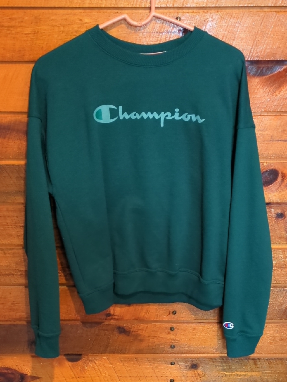 Champion Teal Green Logo Crewneck Sweatshirt